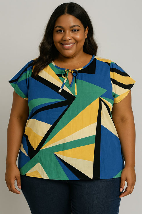 BLUSA ACÁCIA GEOMÉTRICA AQUARELA