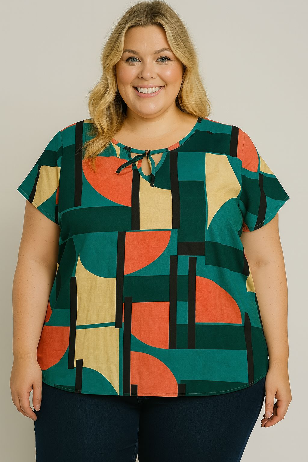 BLUSA ACÁCIA VERDE E ROSA